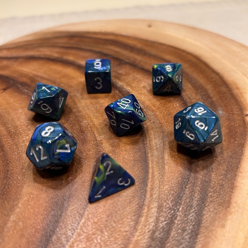 Mystic Blue Multi-Sided Dice Set